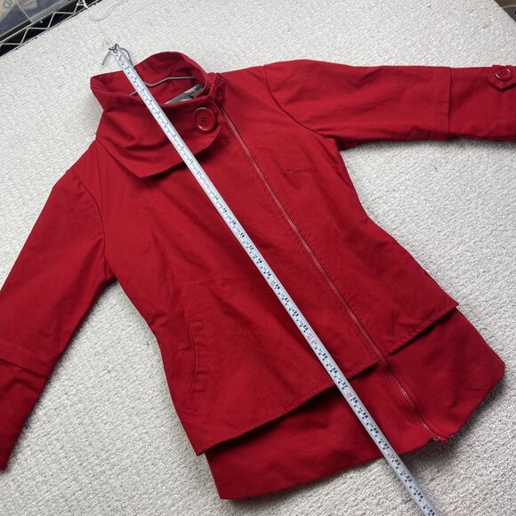 Y2K Schwiing Asymmetrical Caneva's Jacket Cherry Red Womens Sz S Boho Artsy - Picture 8 of 13